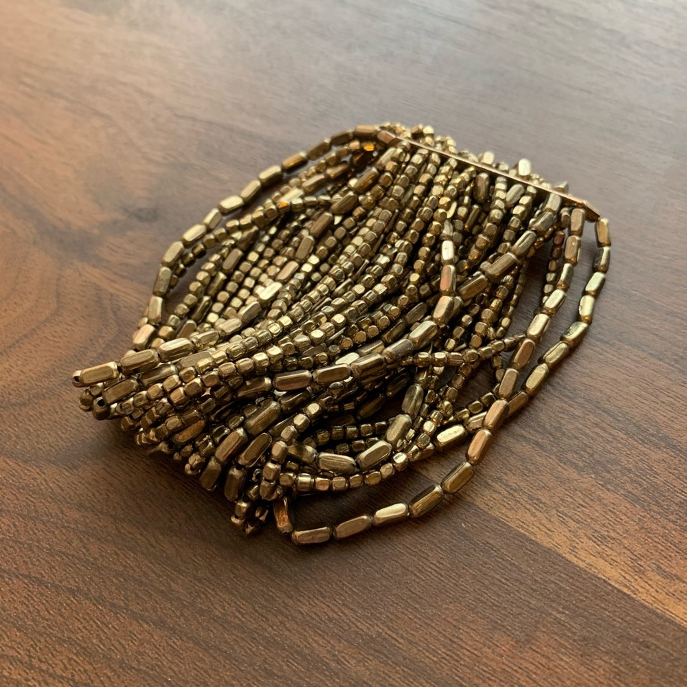 Gold toned stretch beaded bracelet